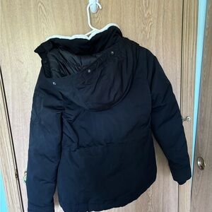 black hollister jacket for sale. only worn once or twice. does not include fur.